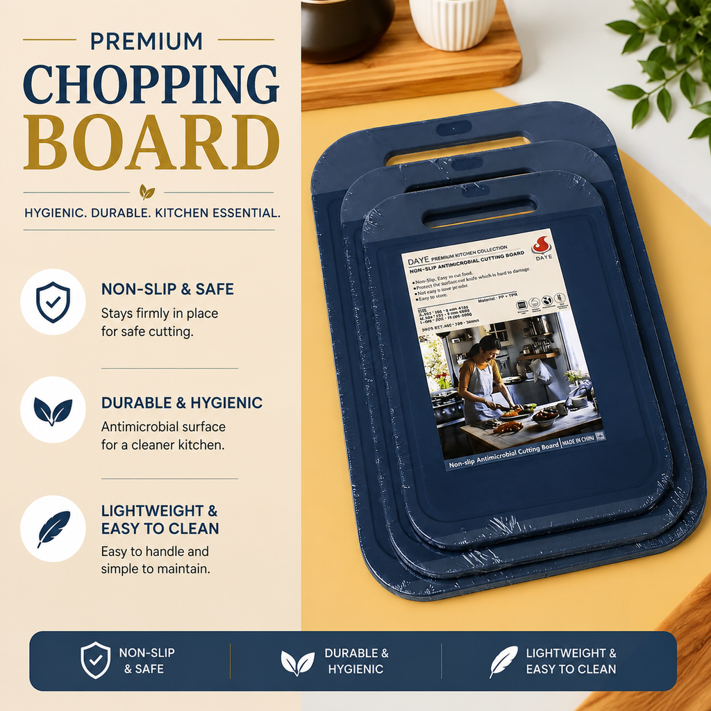 Antimicrobial Cutting Board Set – Non-Slip (3 Sizes)