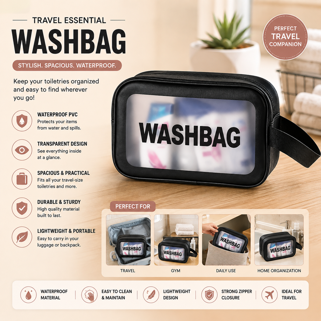 Large Transparent Wash Bag  (Large size)