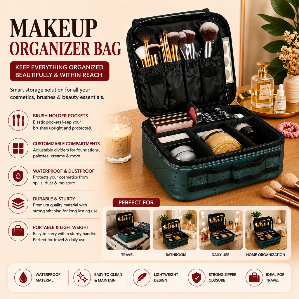 Diamond Cut Makeup Cosmetic Bag