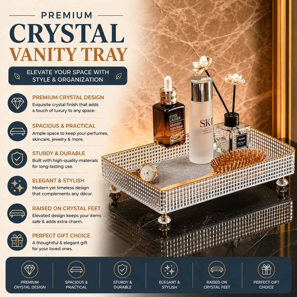 Luxurious Acrylic Vanity & Cosmetic Organizer Tray