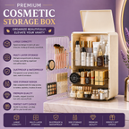 Luxury Transparent Makeup Organizer Box with  Storage Compartments