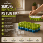 Silicone Honeycomb Ice Cube Tray with Lid | Flexible Hexagon Ice Mold