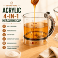 Acrylic 4-in-1 Measuring Cup – Adjustable Kitchen Measuring Cup 250ml