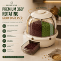 Premium 360° Rotating Grain Dispenser | Airtight Multi-Section Storage Container