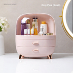 Dustproof Makeup Organizer with Drawers | Cosmetic Storage Box with Clear Cover