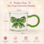 Elegant Glass Bow Mug with Colored Handle