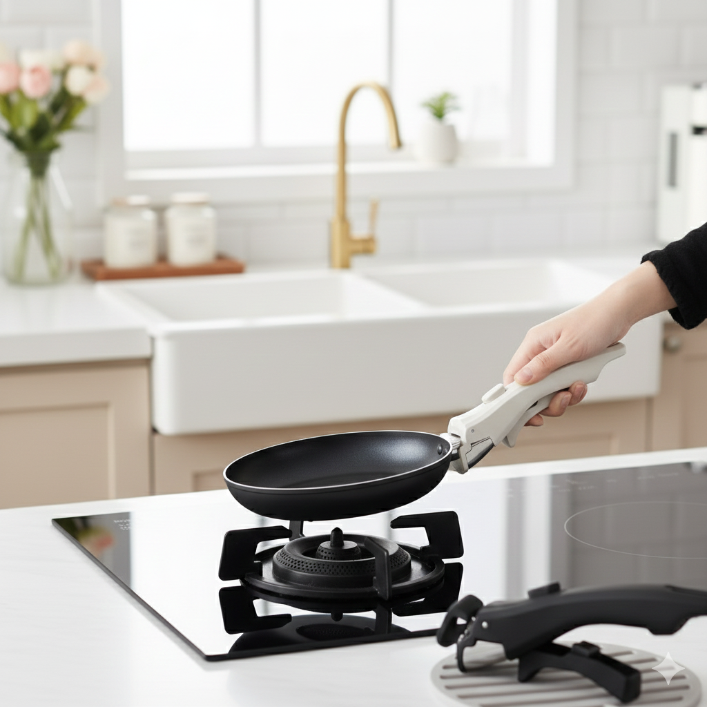 Detachable Anti-Scalding Pan Handle | Heat-Resistant Removable Grip for Pots & Frying Pans