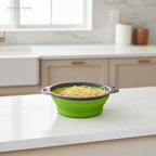 Round Collapsible Food-Grade Colander Basket | Foldable Fruit & Vegetable Washing Strainer with Handles