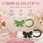 Elegant Glass Bow Mug with Colored Handle