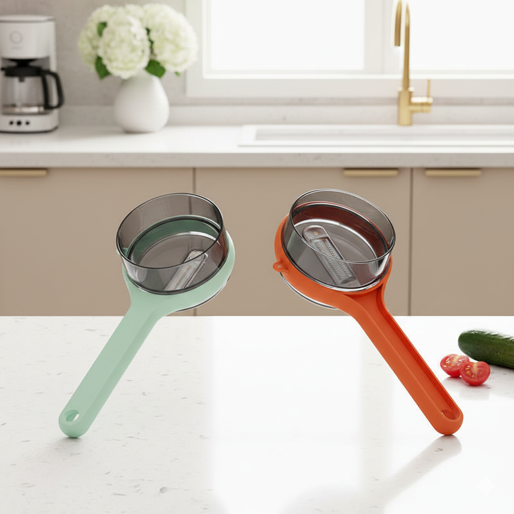 Safety Fruit & Vegetable Peeler with Protective Cover | Mess-Free & Easy Grip