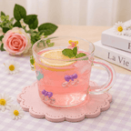 Cherry Glass Cup with Handle – 3D Bow Design Drinking Mug