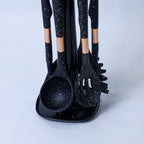 Elegant Silicone Kitchen Utensil Set with Rotating Stand - 7 Pieces
