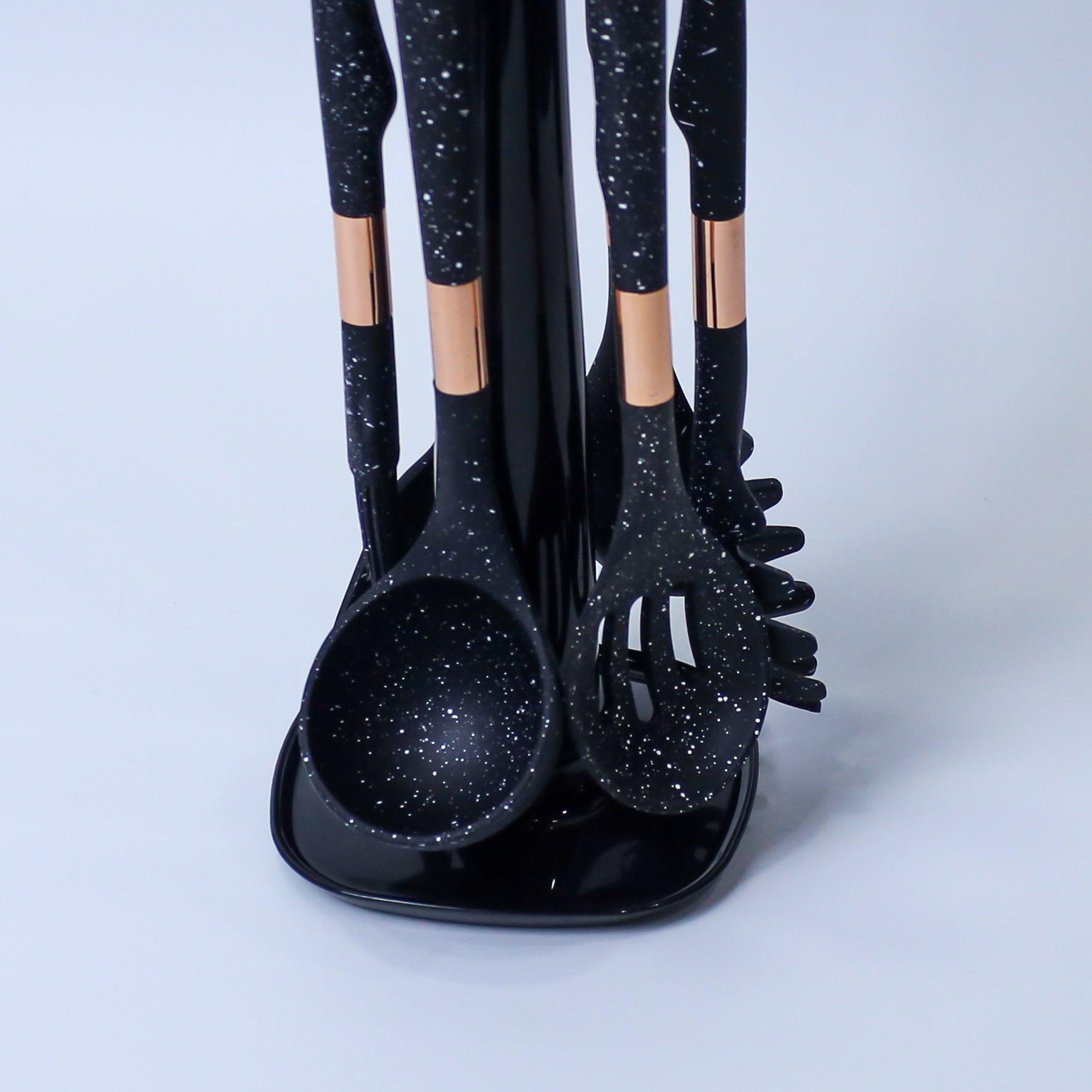 Elegant Silicone Kitchen Utensil Set with Rotating Stand - 7 Pieces