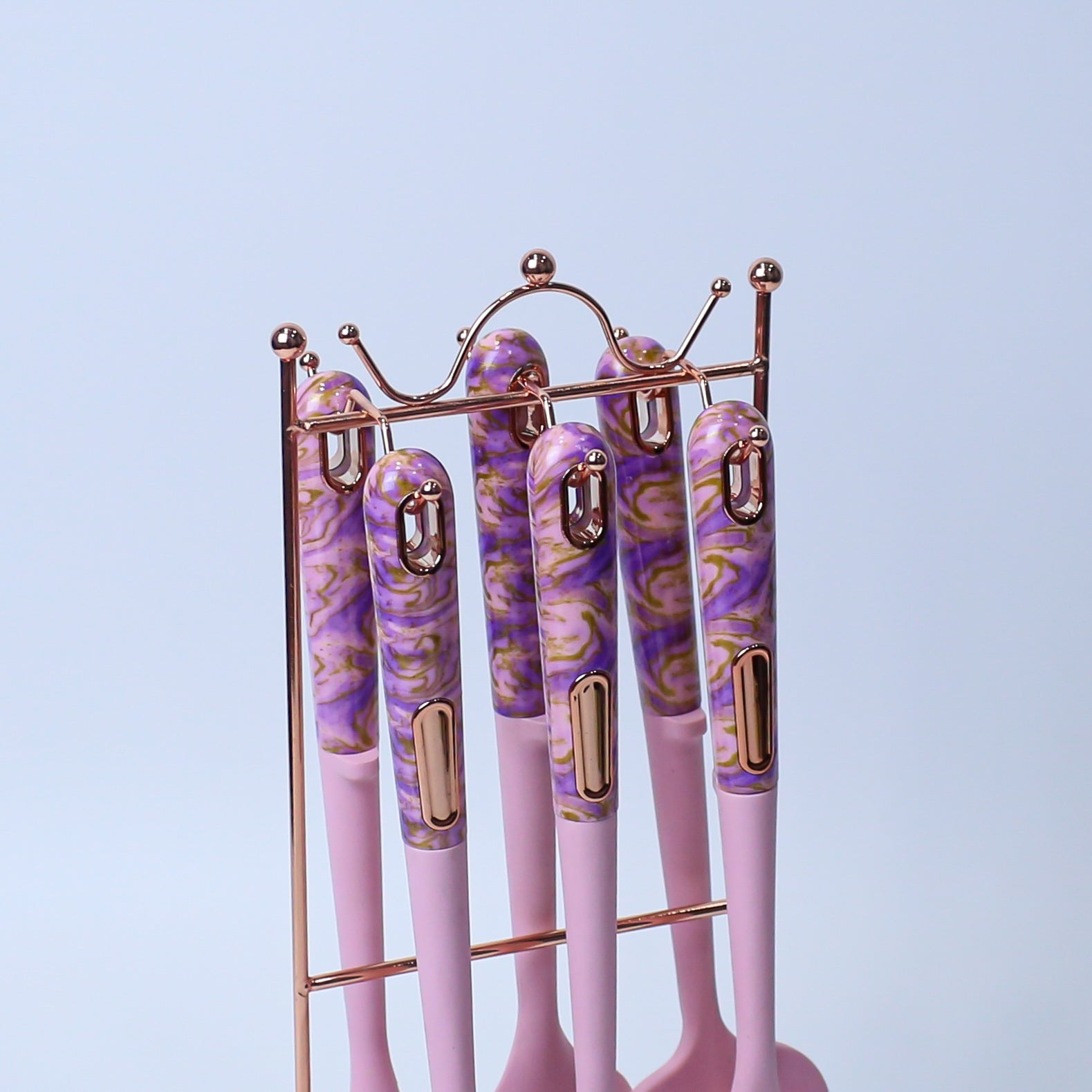 Premium Purple/Pink Silicone Kitchen Utensil Set - 7 Pieces