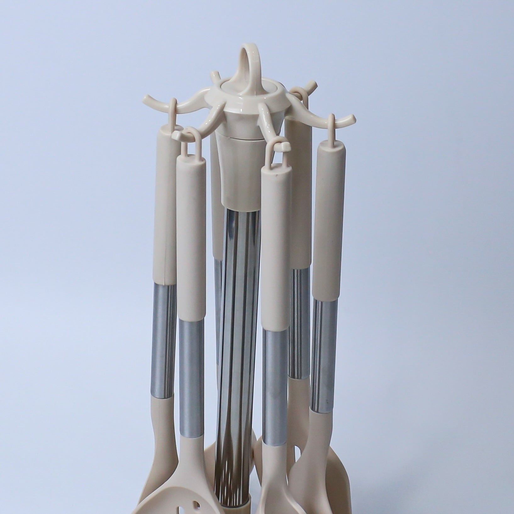 Elegant Beige Silicone Kitchen Utensil Set - 7 Pieces