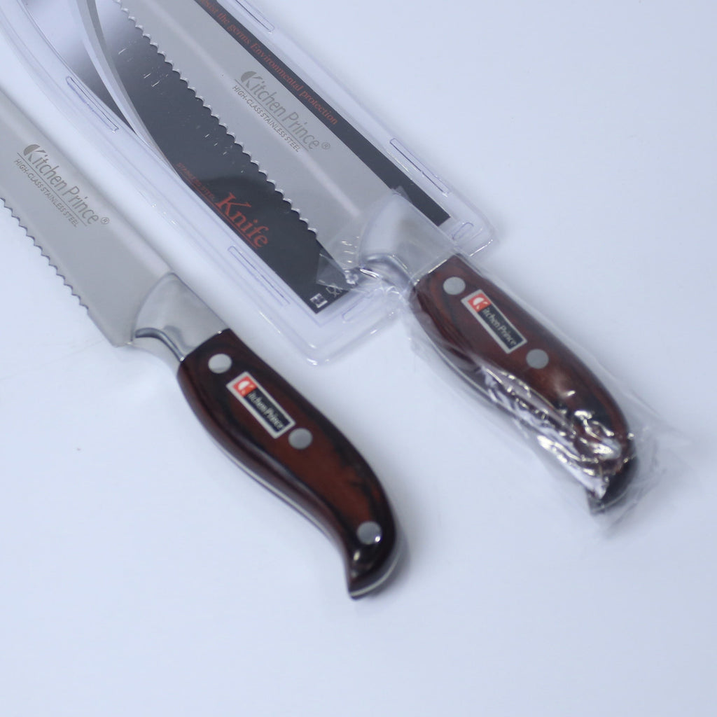 Premium Stainless Steel Bread Knife With Wooden Handle- Single Piece