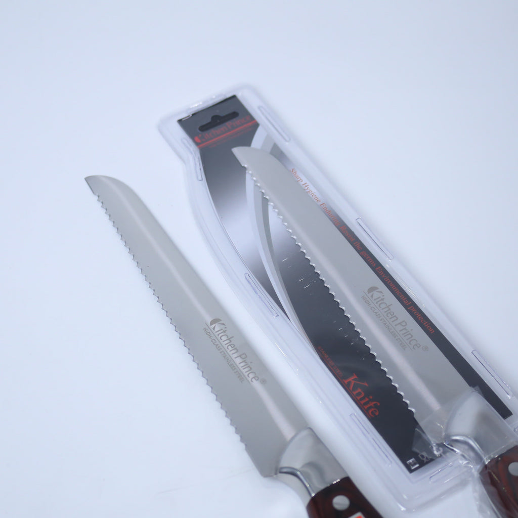 Premium Stainless Steel Bread Knife With Wooden Handle- Single Piece
