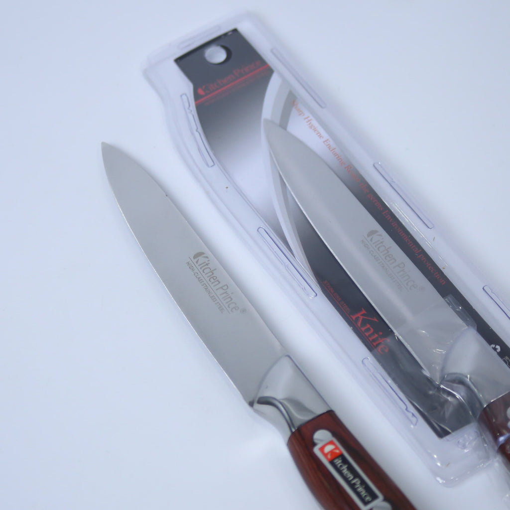 Premium Stainless Steel Utility Knife With Wooden Handle - Single Piece