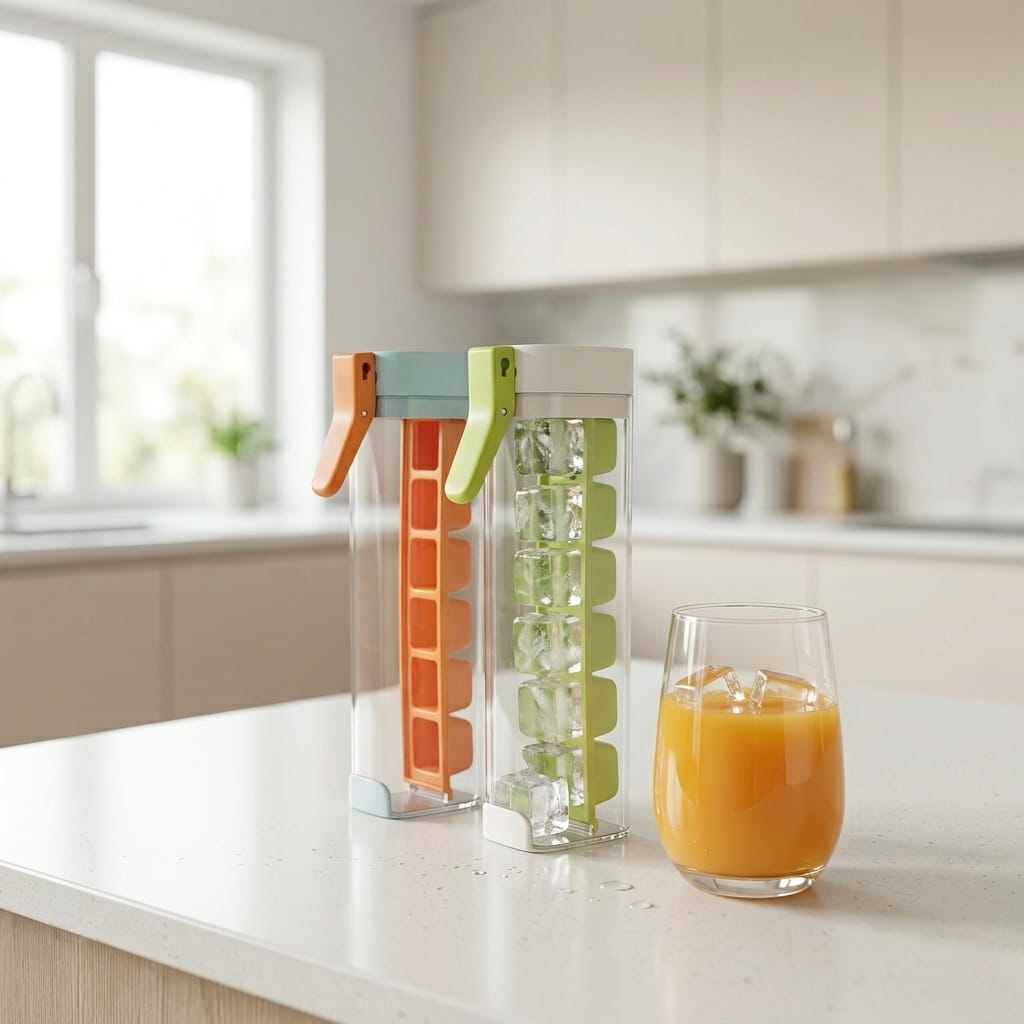 Vertical Ice Cube Maker Bottle – Space-Saving Ice Tray with Easy Release