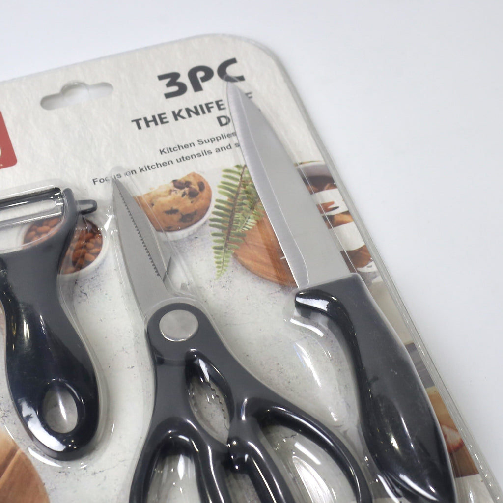 3-Piece Multipurpose Kitchen Tool Set – Knife, Scissors & Peeler