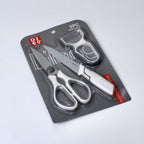 3-Piece Multipurpose Kitchen Tool Set – Knife, Scissors & Peeler - 3 Colors