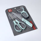 3-Piece Multipurpose Kitchen Tool Set – Knife, Scissors & Peeler - 3 Colors