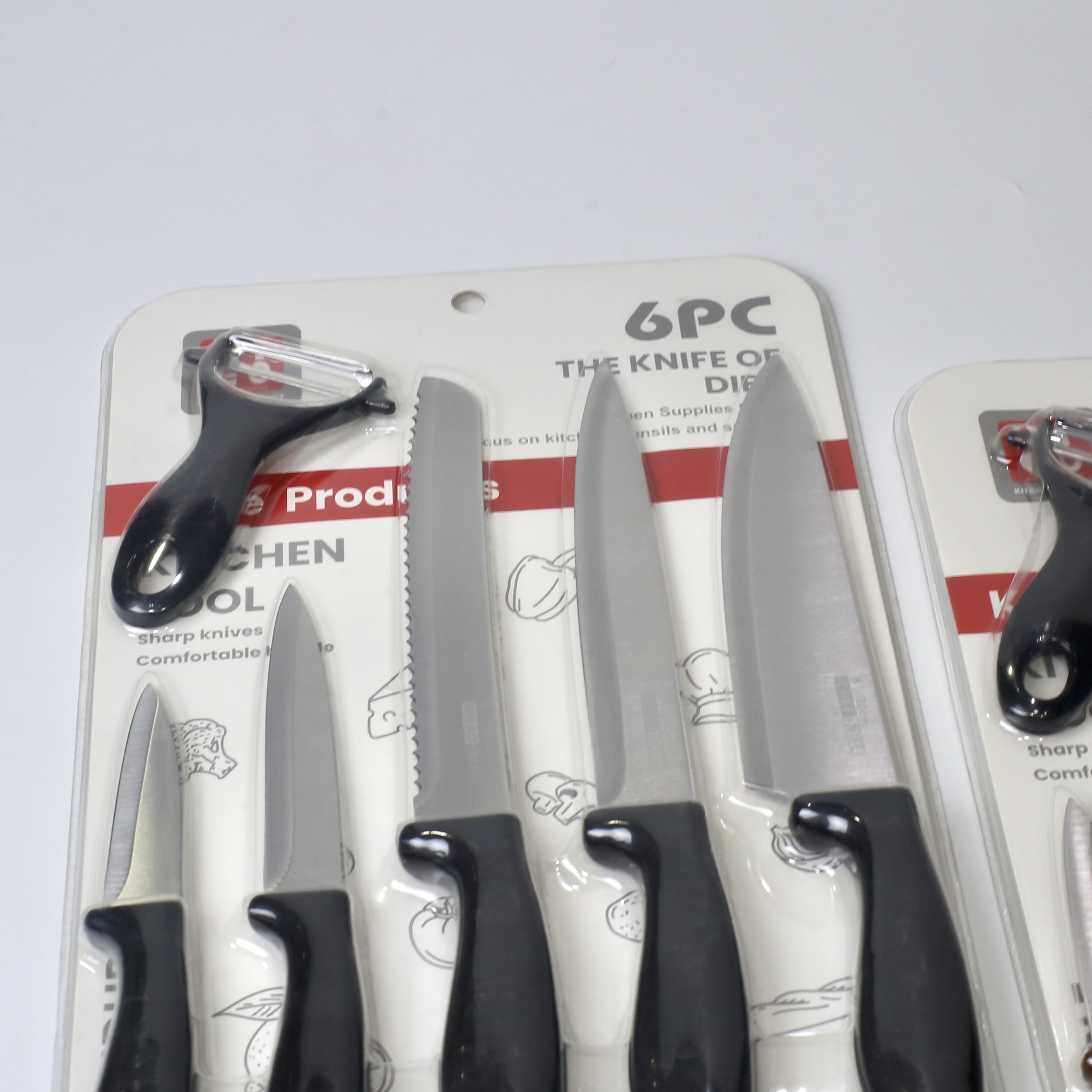 6-Piece Kitchen Knife Set with Peeler – 5 Multi-Size Knives + Vegetable Peeler