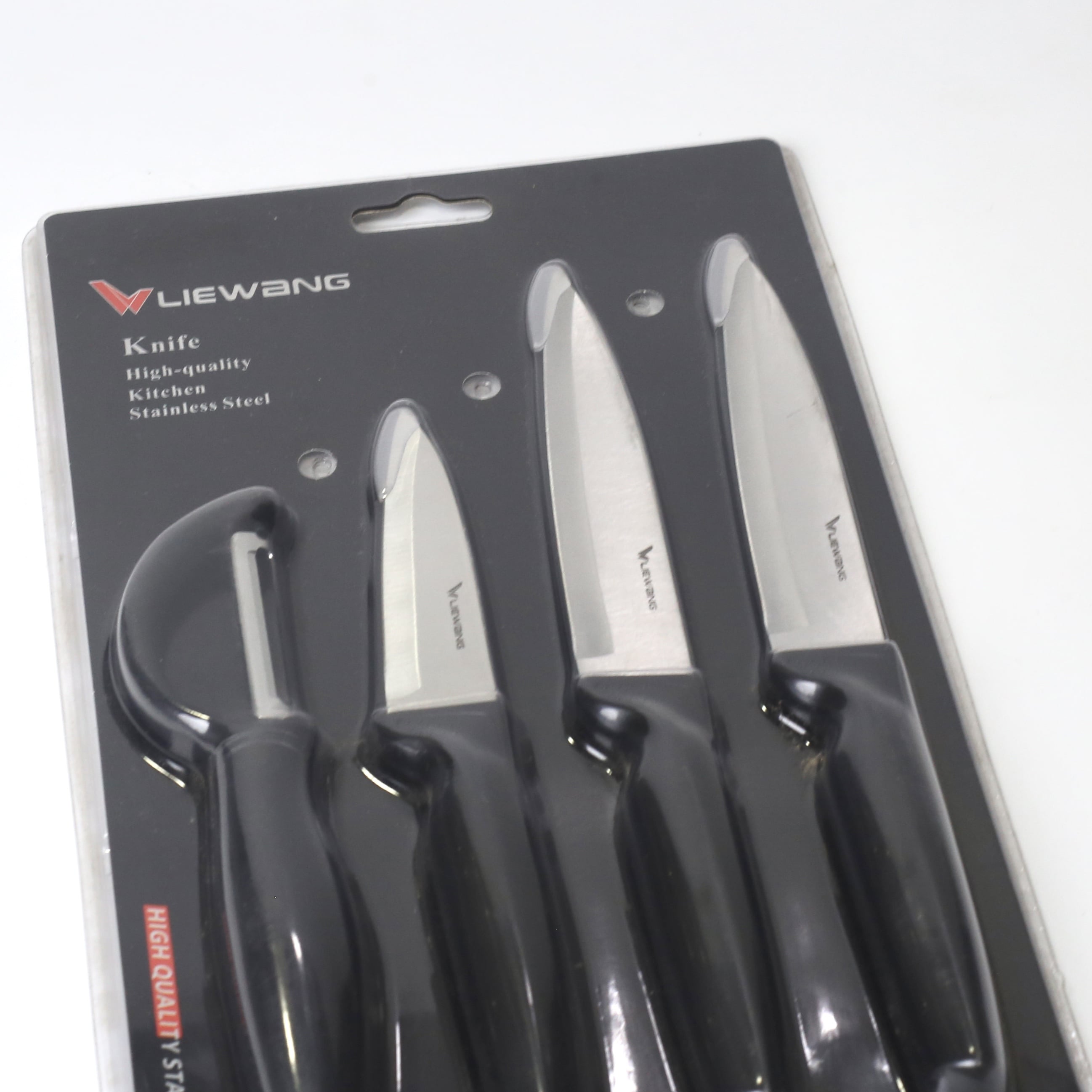4-Piece Kitchen Knife & Peeler Set – 3 Stainless Steel Knives + Vegetable Peeler