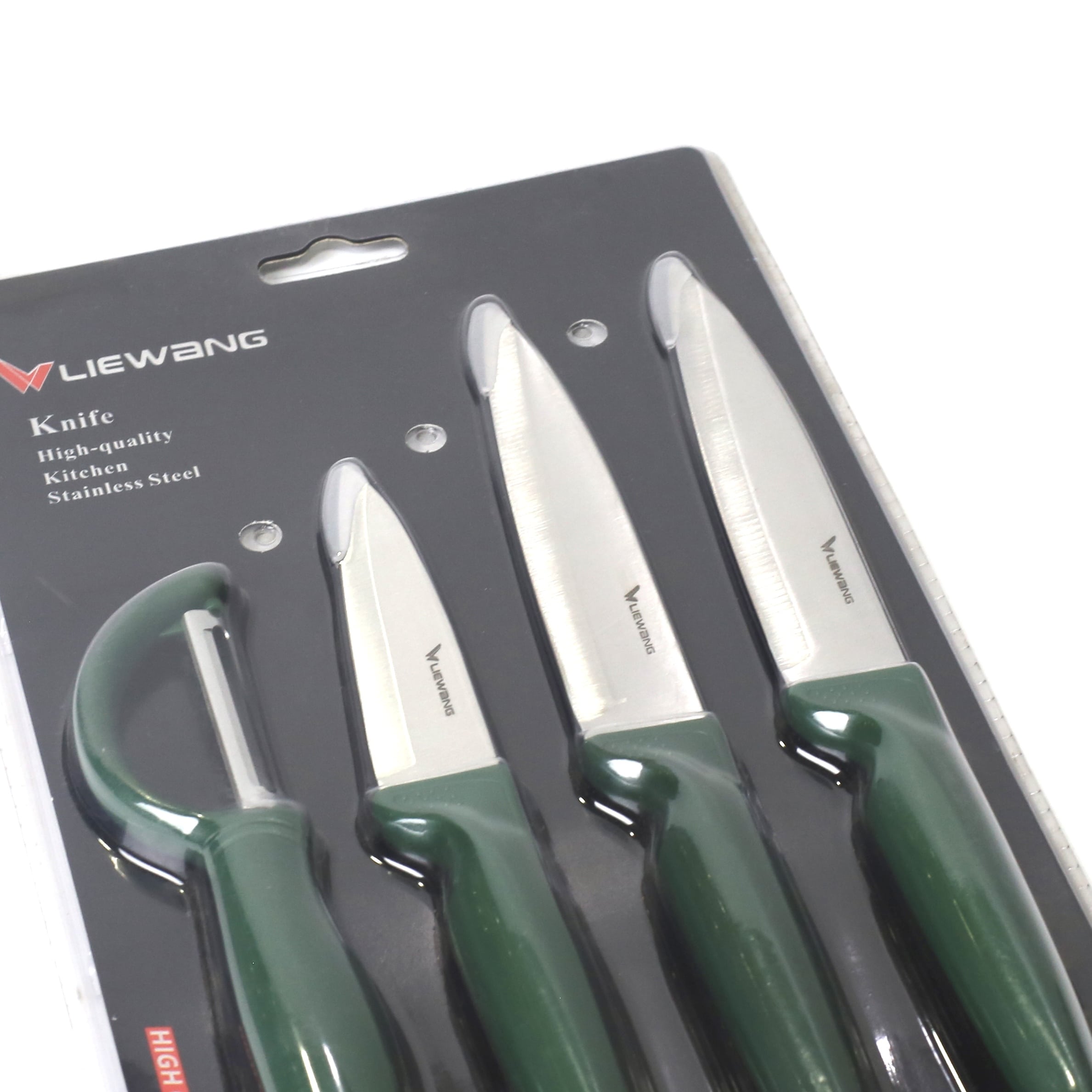4-Piece Kitchen Knife & Peeler Set – 3 Stainless Steel Knives + Vegetable Peeler