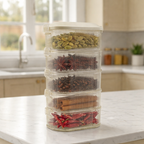 Stackable Spice Storage Containers – Airtight Kitchen Organizer (5 Layers)