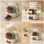 Premium 360° Rotating Grain Dispenser | Airtight Multi-Section Storage Container
