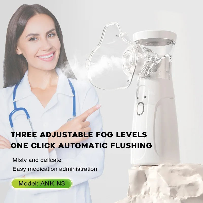 Portable Mesh Nebulizer | Handheld Nebulizer Machine for Adults & Kids (Battery/USB, Quiet Mist)