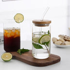 500ml Aesthetic Glass Jar with Bamboo Lid & Straw | Reusable Drink Bottle