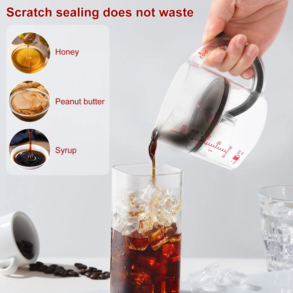 Acrylic 4-in-1 Measuring Cup – Adjustable Kitchen Measuring Cup 250ml
