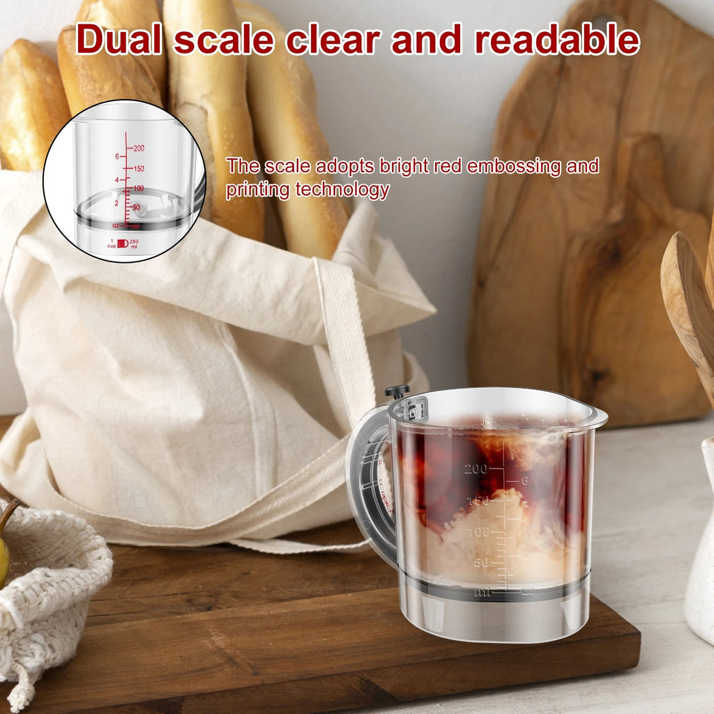 Acrylic 4-in-1 Measuring Cup – Adjustable Kitchen Measuring Cup 250ml