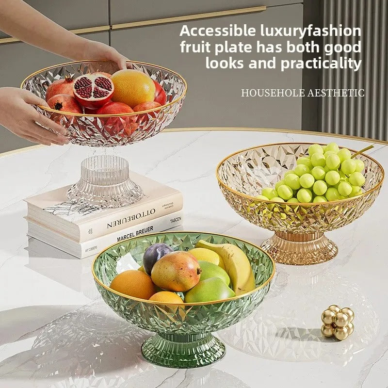 Acrylic Fruit Drain Dish – Decorative Fruit Bowl & Draining Serving Tray