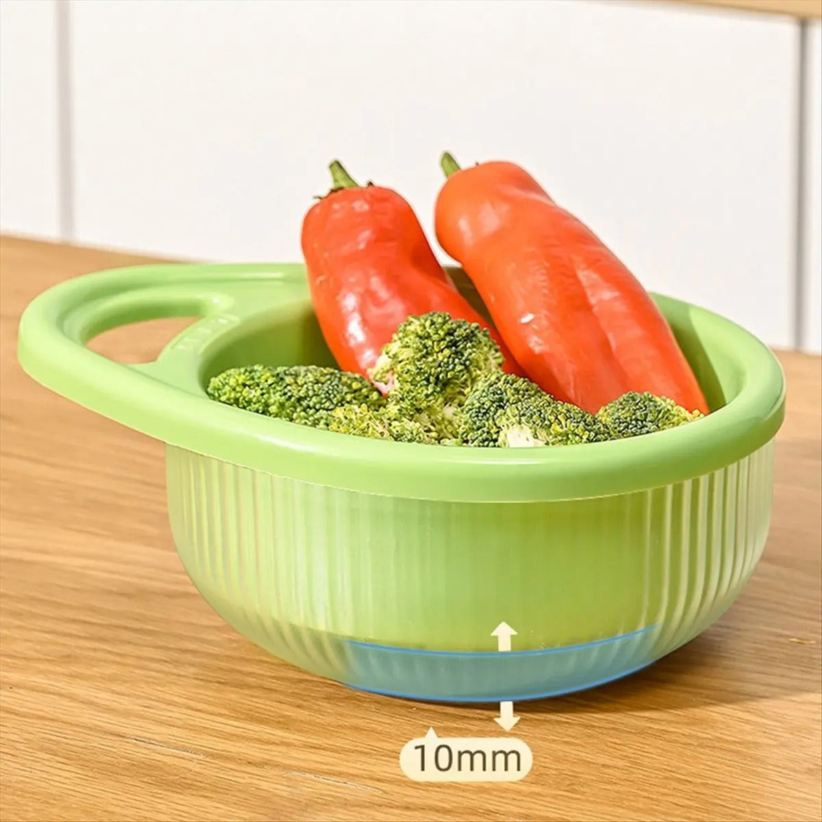 Plastic Drain Basket Colander with Handle – Fruit & Vegetable Strainer