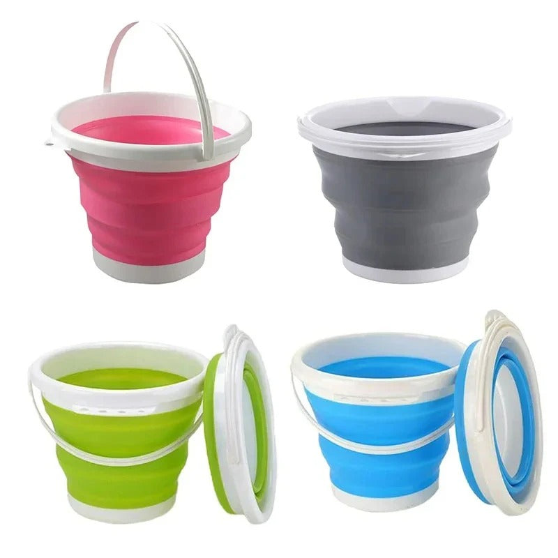 Silicone Folding Basket | Collapsible Multi-Purpose Bucket with Handle