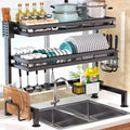 Over the Sink Cabinet 2 Layer Rack | Adjustable Kitchen Dish Drying & Storage Organizer