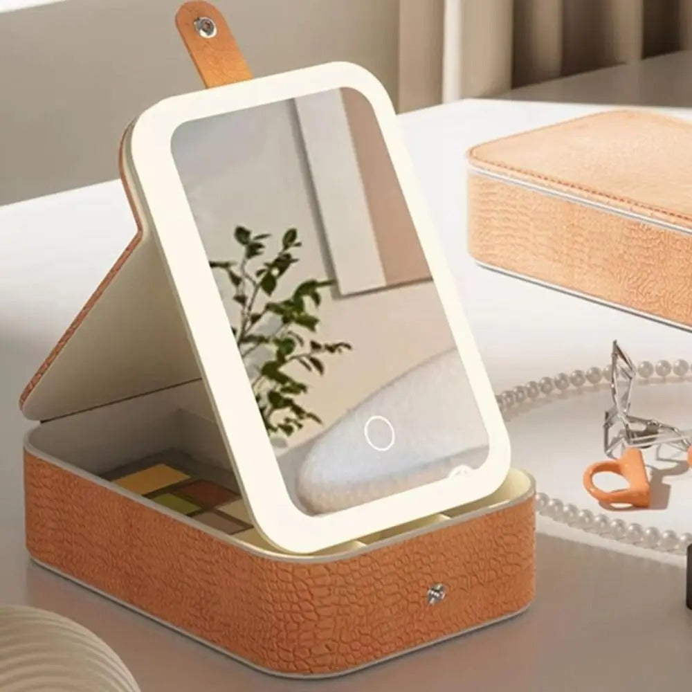 Mini Makeup Bag with Lighted Mirror