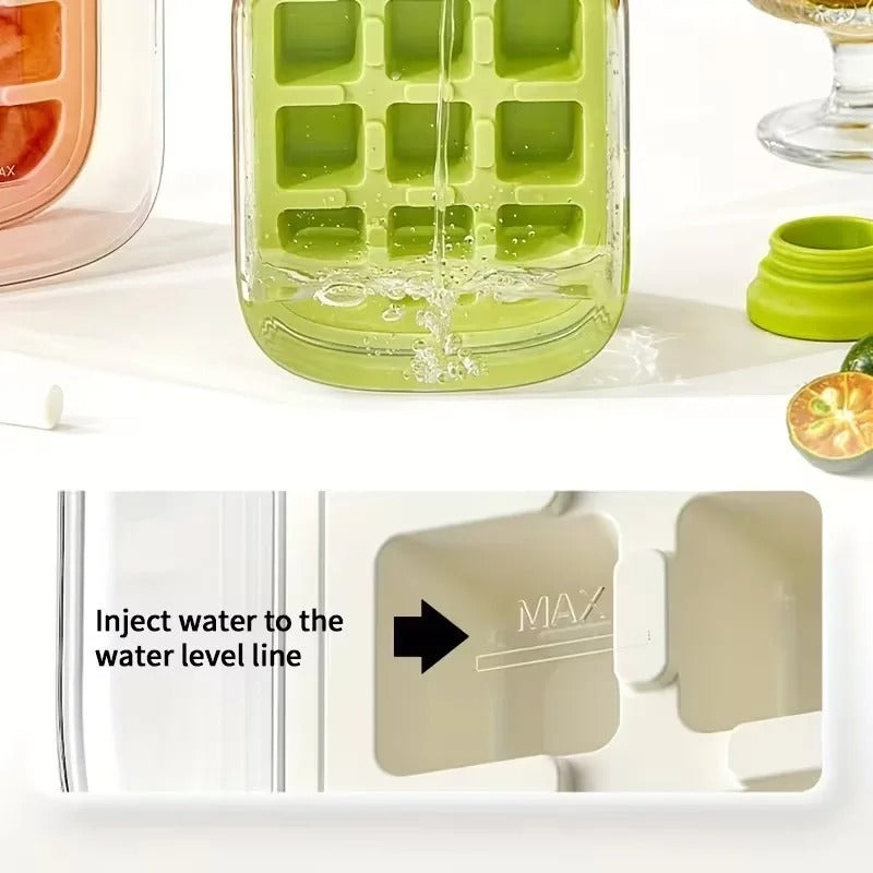 Press Ice Cube Bottle with Strap | Portable Ice Maker