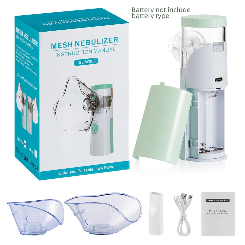 Portable Mesh Nebulizer | Handheld Nebulizer Machine for Adults & Kids (Battery/USB, Quiet Mist)