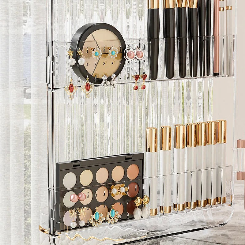 Luxury Transparent Makeup Organizer Box with  Storage Compartments