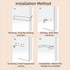 Wall Mounted Foldable Drying Rack with Clothes Hanger Rails