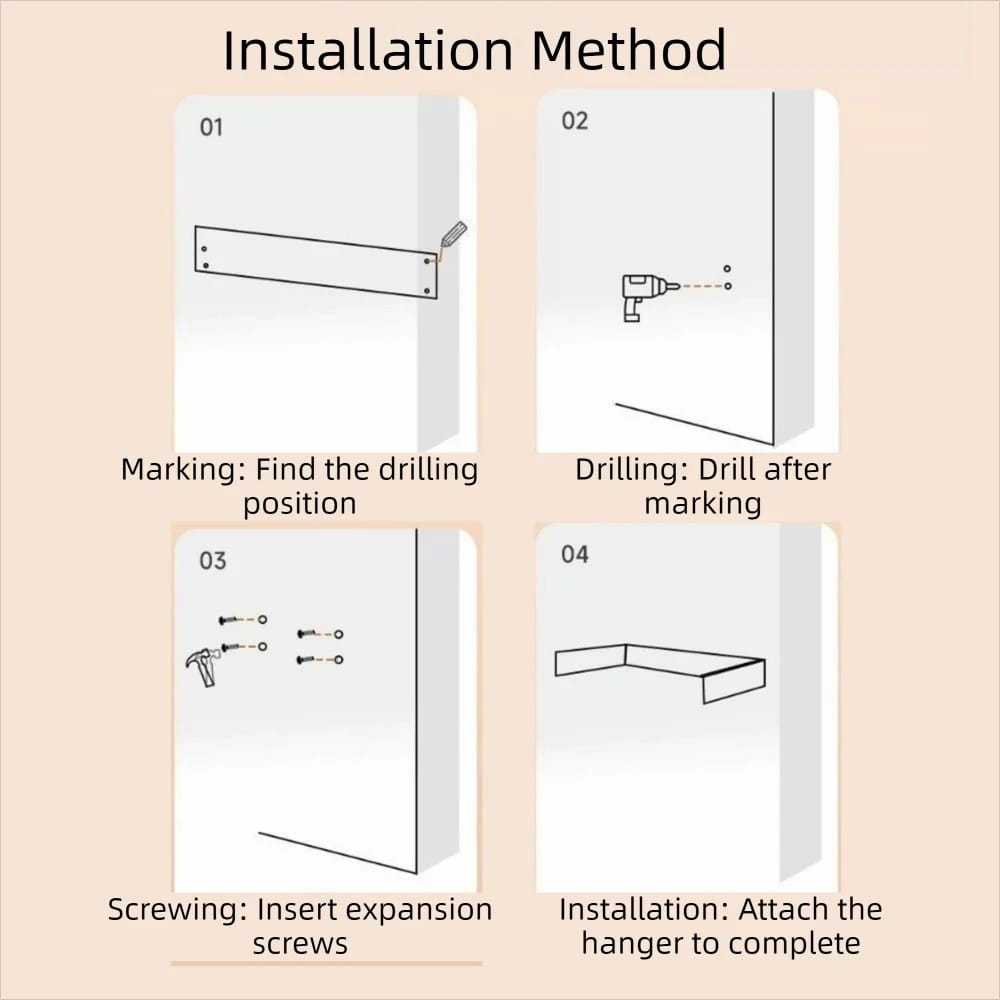 Wall Mounted Foldable Drying Rack with Clothes Hanger Rails