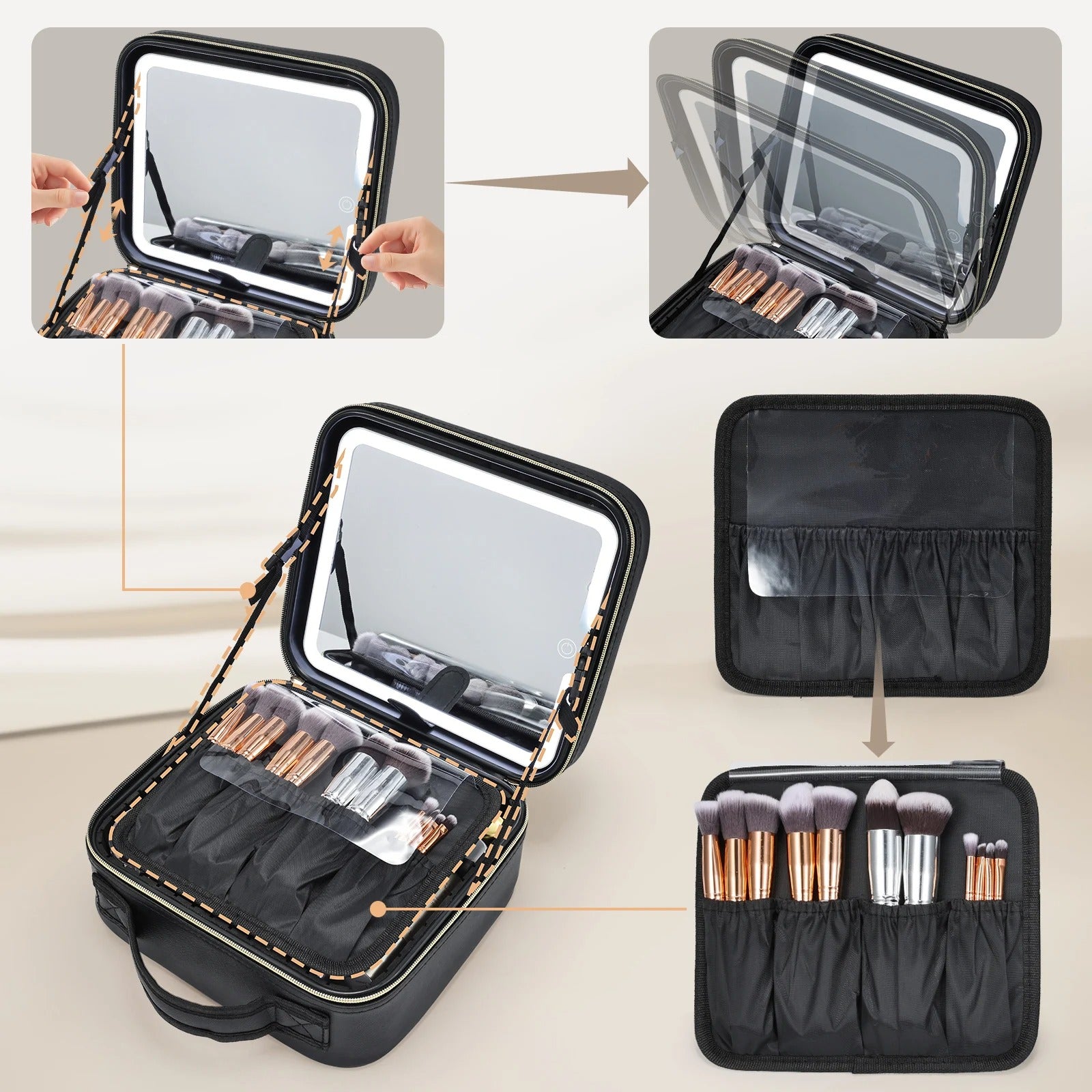 LED Cosmetic Makeup Organizer Bag
