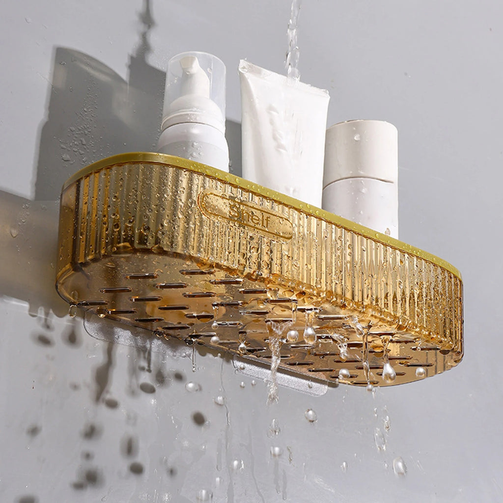 Wall Mounted Acrylic Bathroom Shelf – No-Drill Shower & Storage Organizer
