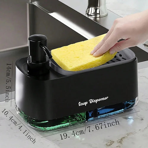 2-in-1 Hand & Dish Soap Pump Dispenser with Sponge Holder