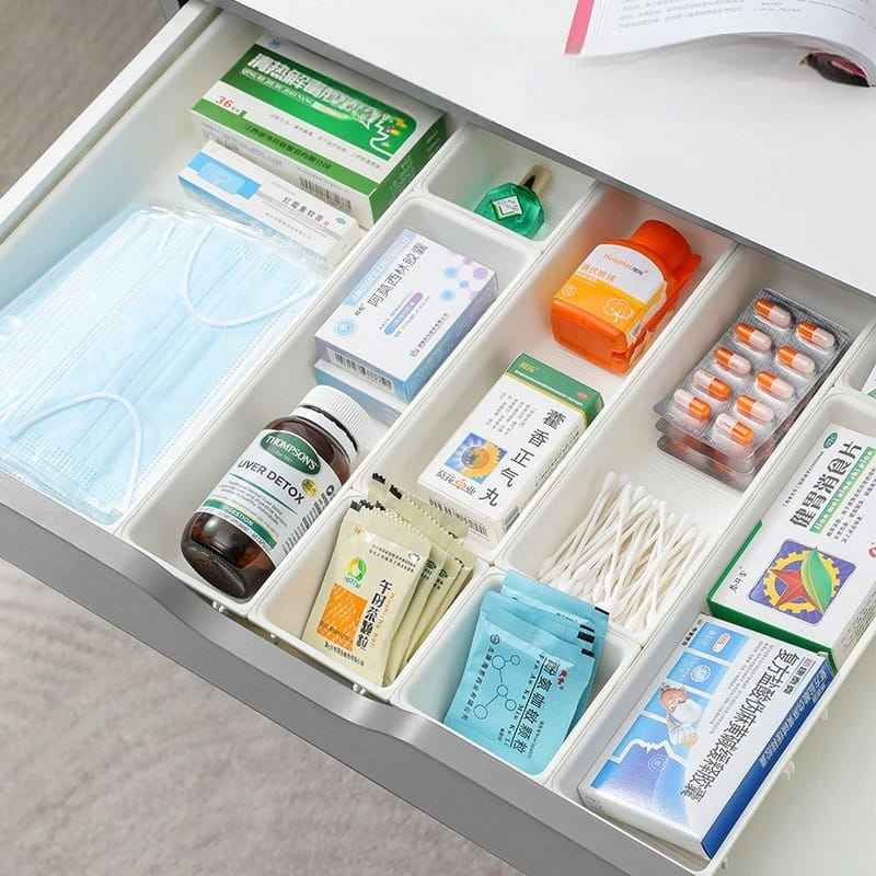 11 Pcs Large Makeup Drawer Organizer Tray Set