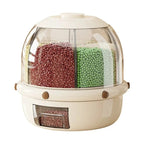 Premium 360° Rotating Grain Dispenser | Airtight Multi-Section Storage Container